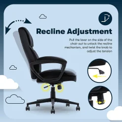 Serta Comfort Classic Ergonomic Velvet Fabric Swivel Executive Chair, Black (CCHR10005D)