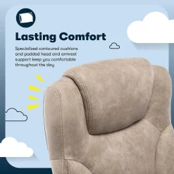 Serta Comfort Eco Ergonomic Velvet Fabric Swivel Executive Chair, Light Brown (CCHR10006C)