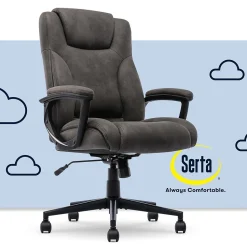 Serta Comfort Eco Ergonomic Velvet Fabric Swivel Executive Chair, Brown (CCHR10006D)