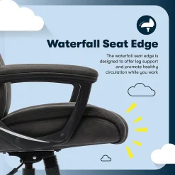 Serta Comfort Eco Ergonomic Velvet Fabric Swivel Executive Chair, Brown (CCHR10006D)