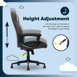 Serta Comfort Eco Ergonomic Velvet Fabric Swivel Executive Chair, Brown (CCHR10006D)