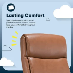 Serta Comfort Ergo Ergonomic Bonded Leather Swivel Executive Chair, Cognac (CCHR10016A)