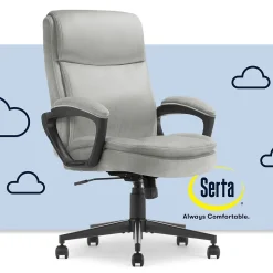 Serta Comfort Ergo Ergonomic Velvet Fabric Swivel Executive Chair, Gray (CCHR10016C)