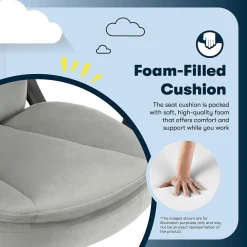 Serta Comfort Ergo Ergonomic Velvet Fabric Swivel Executive Chair, Gray (CCHR10016C)