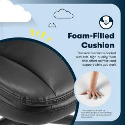 Serta Comfort Ergo Ergonomic Bonded Leather Swivel Executive Chair, Black (CCHR10016B)