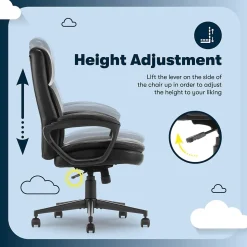 Serta Comfort Ergo Ergonomic Bonded Leather Swivel Executive Chair, Black (CCHR10016B)