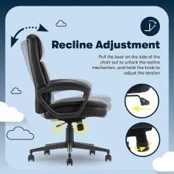 Serta Comfort Ergo Ergonomic Bonded Leather Swivel Executive Chair, Black (CCHR10016B)