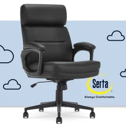 Serta Comfort Ergonomic Bonded Leather Swivel Executive Chair, Black (CHR10130A)