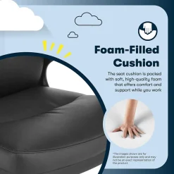 Serta Comfort Ergonomic Bonded Leather Swivel Executive Chair, Black (CHR10130A)