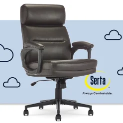 Serta Comfort Ergonomic Bonded Leather Swivel Executive Chair, Brown (CHR10130B)