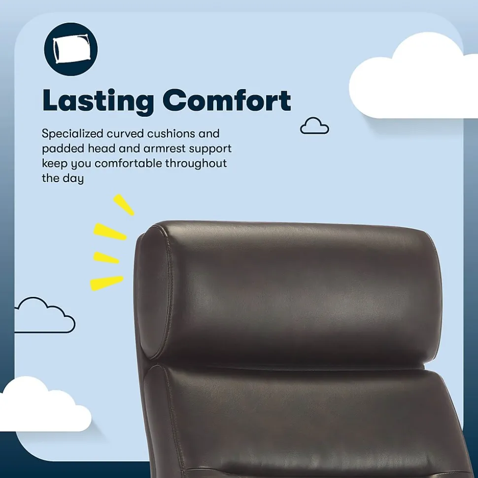 Serta Comfort Ergonomic Bonded Leather Swivel Executive Chair, Brown (CHR10130B)