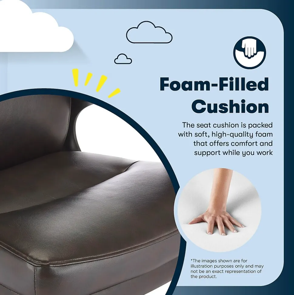 Serta Comfort Ergonomic Bonded Leather Swivel Executive Chair, Brown (CHR10130B)