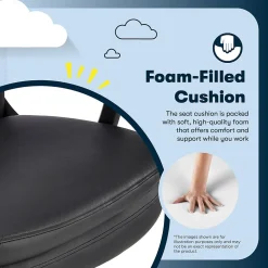 Serta Comfort Modern Ergonomic Bonded Leather Swivel Executive Chair, Black (CHR10132A)