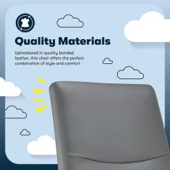 Serta Comfort Modern Ergonomic Bonded Leather Swivel Executive Chair, Gray (CHR10132C)