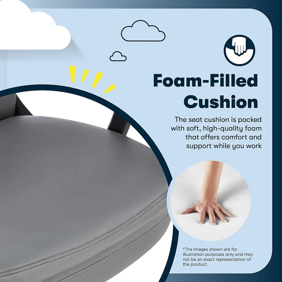 Serta Comfort Modern Ergonomic Bonded Leather Swivel Executive Chair, Gray (CHR10132C)