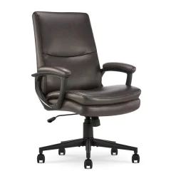 Serta Comfort Modern Ergonomic Bonded Leather Swivel Executive Chair, Brown (CHR10132B)