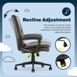 Serta Comfort Modern Ergonomic Bonded Leather Swivel Executive Chair, Brown (CHR10132B)