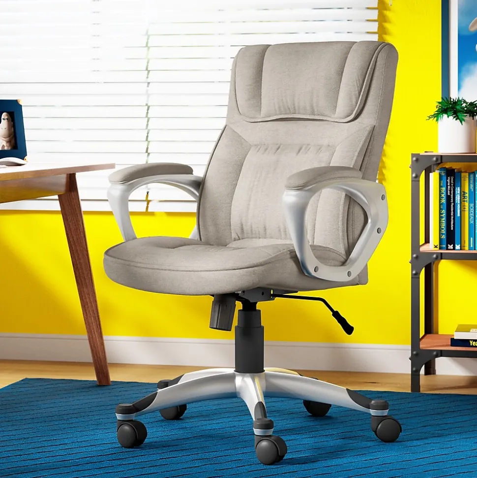 Serta Cyrus Ergonomic Fabric Swivel Executive Chair, Glacial Gray (47910)