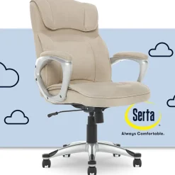 Serta Cyrus Ergonomic Fabric Swivel Executive Chair, Fawn Tan (47911)