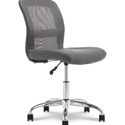 Serta Essentials Armless Ergonomic Bonded Leather/Mesh Swivel Task Chair, Gray (48740A)