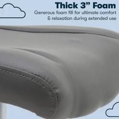 Serta Essentials Armless Ergonomic Bonded Leather/Mesh Swivel Task Chair, Gray (48740A)