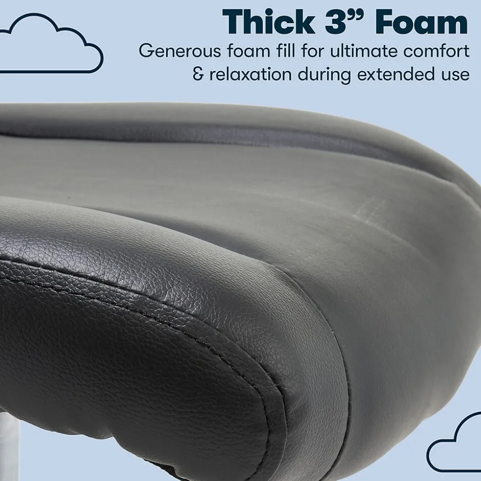 Serta Essentials Armless Ergonomic Bonded Leather/Mesh Swivel Task Chair, Black (48740)