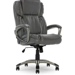 Serta Garret Ergonomic Bonded Leather Swivel Executive Chair, Harvard Gray (CHR200113)