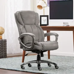 Serta Garret Ergonomic Bonded Leather Swivel Executive Chair, Harvard Gray (CHR200113)