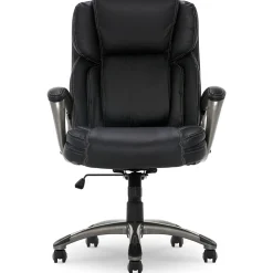 Serta Garret Ergonomic Bonded Leather Swivel Executive Office Chair, Midnight Black (43520A)