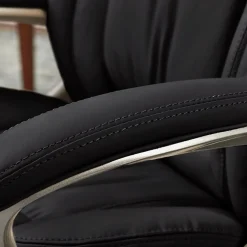 Serta Garret Ergonomic Bonded Leather Swivel Executive Office Chair, Midnight Black (43520A)