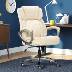 Serta Garret Ergonomic Bonded Leather Swivel Executive Chair, American Beige (CH200112)