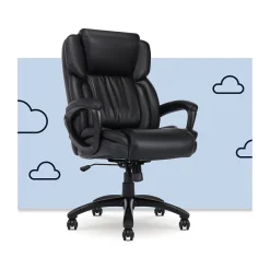 Serta Garret Ergonomic Bonded Leather Swivel Executive Chair, Space Black (43520E)