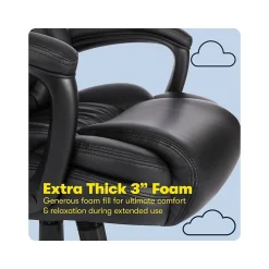 Serta Garret Ergonomic Bonded Leather Swivel Executive Chair, Space Black (43520E)