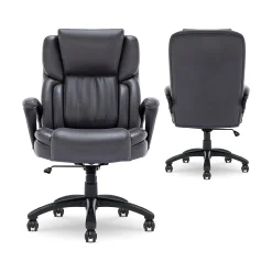 Serta Garret Ergonomic Bonded Leather Swivel Executive Chair, Space Gray (43520F)