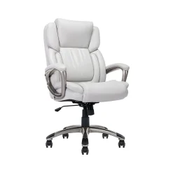 Serta Garret Ergonomic Bonded Leather Swivel Executive Chair, White (43520G)