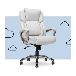Serta Garret Ergonomic Bonded Leather Swivel Executive Chair, White (43520G)