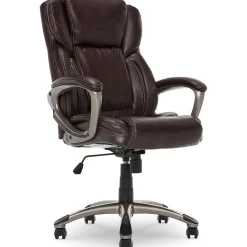 Serta Garret Ergonomic Bonded Leather Swivel Executive Chair, Biscuit Brown (CHR200090)