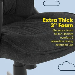 Serta Hannah I Ergonomic Microfiber Swivel Executive Chair, Black (43670D)