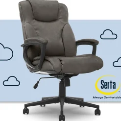 Serta Hannah II Bonded Leather Executive Chair, Gray (43672A)