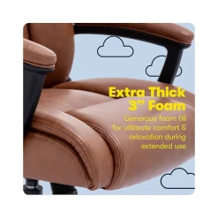 Serta Hannah II Ergonomic Bonded Leather Swivel Executive Chair, Cognac (43672H)