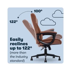 Serta Hannah II Ergonomic Bonded Leather Swivel Executive Chair, Cognac (43672H)