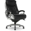 Serta Lautner Ergonomic Bonded Leather Swivel Executive Chair, Black/Cream (44942)