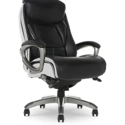 Serta Lautner Ergonomic Bonded Leather Swivel Executive Chair, Black/Cream (44942)