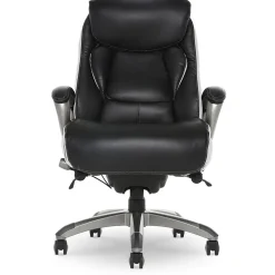 Serta Lautner Ergonomic Bonded Leather Swivel Executive Chair, Black/Cream (44942)