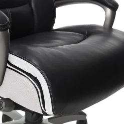 Serta Lautner Ergonomic Bonded Leather Swivel Executive Chair, Black/Cream (44942)
