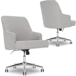 Serta Leighton Fabric Home Office Chair, Light Gray (48371)