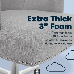 Serta Leighton Fabric Home Office Chair, Light Gray (48371)