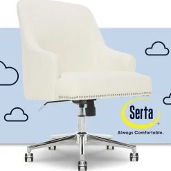 Serta Leighton Fabric Home Office Chair, Ivory (48444)