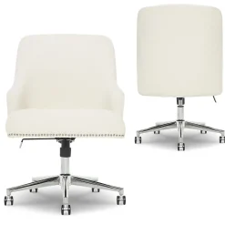Serta Leighton Fabric Home Office Chair, Ivory (48444)