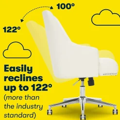 Serta Leighton Fabric Home Office Chair, Ivory (48444)